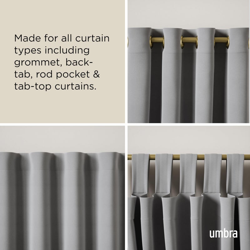 Umbra Cappa Double Curtain Rod, Includes 2 Matching Finials, Brackets & Hardware, 36 to 66-Inch, Gold - Image 4